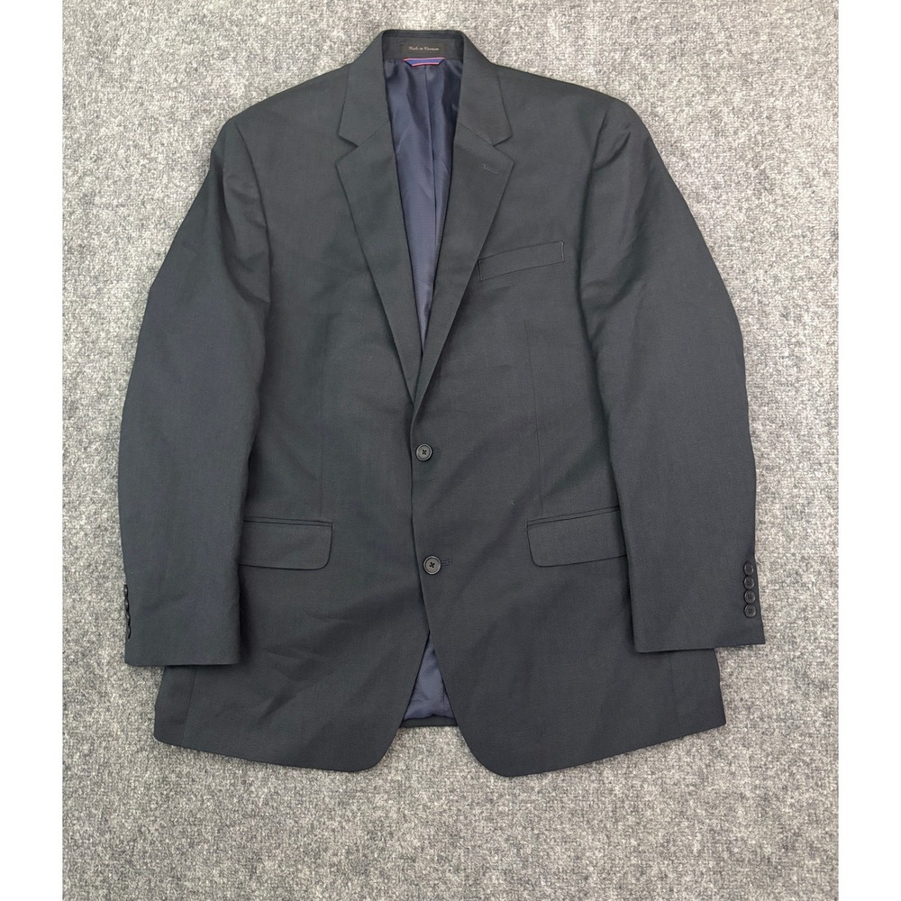 IZOD Men's Dark Blue Blazer Sport‎ Coat Suit Jacket 44L Two Button Classic